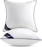 Siluvia Euro Pillows 26x26 Pillow Inserts Set of 2 Square Throw 26 Pillow with 100% Cotton Cover for Sofa, Couch, and Bed - White