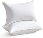 Oubonun 12 x 20 Lumbar Pillow (Set of 2) - 100% Cotton Cover - Rectangle Square Sofa Pillow Inserts - Decorative Pillow Pair - White Couch Pillow