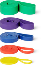 Amazon Basics Exercise Resistance Bands for Working Out, Set of 5, Multiple Resistance Levels