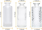 Brajttt Glass Bud Vase Set in Bulk, 9pcs Mini Vintage Flower Vases for Wedding, Clear Relief Vase for Centerpieces,Home Table Flower Decor, Party Decorations