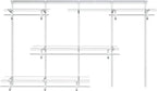 5-8 Ft Closet Organizer System, White Adjustable Custom Metal Wire Shelving Wall Mounted, Expandable Organization and Storage Shelf Kit with Hanging Rods