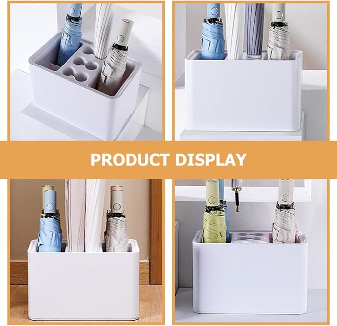 Cabilock Plastic Outdoor Umbrella Stand with Drain Tray