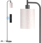 SIBRILLE Floor Lamp with Linen Shade, Dimmable Tall Standing Lamp with Remote Control & 3 Color Temperatures, Modern Floor Lamps for Living Room Bedroom Office Corner, 9W LED Bulb Included