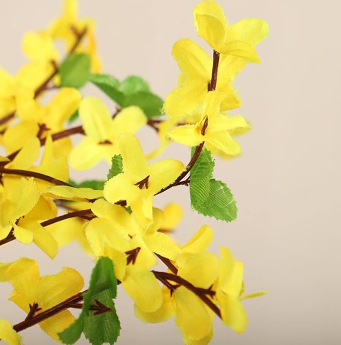 Artificial Forsythia Hanging Flowers 40 Inch Garland Decorative Natural Swag Winter Jasmine Yellow Flowers Silk Flowers Door Wall Flower Swag for Wedding Home Party