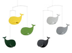Happy Whales Black/Grey Mobile by Flensted - 22-Inches - High Quality Plastic - Handmade in Denmark