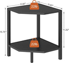 Creso hom Corner Shelf Stand, 2 Tier Industrial Corner Bookshelf, Multipurpose Standing Corner Display Shelf Countertop Organizer for Living Room Kitchen Bedroom Office, Black
