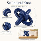 XMGZQ Blue Knot Decor for Coffee Table Book,Chain Link Decor for Bookshelf Entry Table TV Stand,Navy Knot Sculpture for Home Living Room,Object Decoracions para sala,adornos para sala Modernos