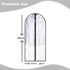 Dress Bags for Gowns Long, 60'' Garment Bags for Hanging Clothes, Suit Bag Cover for Storage and Travel, 2 Pack (Clear)