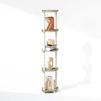 Furinno Turn-N-Tube Storage Shelves, 5-Tier Book Shelf, Corner Shelf, Toolless Open Shelves, for Organization and Storage, Living Room, Home Office, Hallway, Bedroom, Sonoma Oak