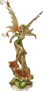 Resin Fairy Statue Elegant Fantasy Decor, Hand-Painted Angel Figurine Graceful Fairy Sculpture for Bookshelf, Mantel, Indoor Outdoor Decor, Thoughtful Gift for Women, Girls (Dancing)