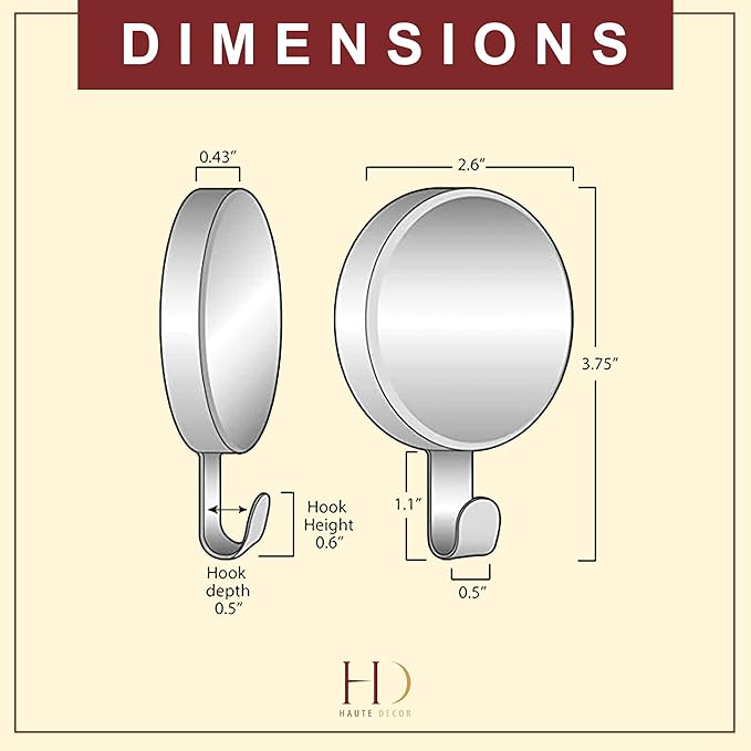 Haute Decor Attract Magnetic Wreath Hanger Hook (Red) - for 2 Metal Doors/Surfaces or 1 Single-Pane Glass Door or Window - Holds up to 10lbs.