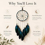 Dream Catcher for Boys Blue Dreamcatcher for Bedroom Handmade Feather Hanging Decoration Ornament Birthday Festival Craft Gift