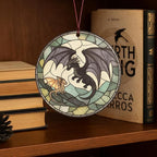 Dragon Ornament, Fantasy Acrylic Round Ornament with Two Dragons, Gothic Home Decoration, Mythical Creature Christmas Ornament 2026, Unique Gift for Dragon Lovers, Fantasy Decor for Men and Women