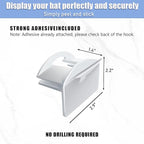 Baseball Hat Holder for Wall (White-10)
