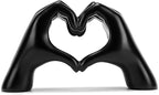 FANTESTICRYAN Medium Heart Hands Statues Black Hand Love Sculpture Decorative Home Decor Ornaments for Living Room, Wedding, Bedroom, Office Desktop, Cabinets, Bookshelf, Gift for Mom (Medium Black)