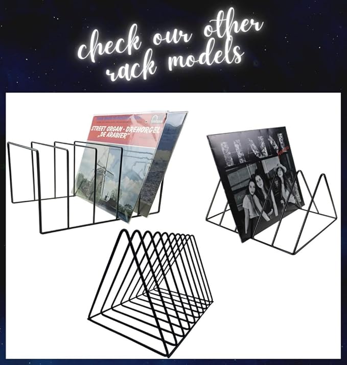 Vinyl Record Storage Holder Stand - Premium Triangle Metal Wire Magazine and Book Rack holds up to 33 Lp Album Records, Simple, Functional and Contemporary Vinyl Organizer - Small 5slots (Rose)