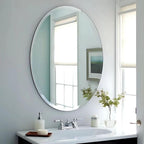 USHOWER Bathroom Mirror for Over Sink, 24x36 Inch Oval Frameless Mirror, Beveled and Polished, Decorative Wall Mirror for Bathroom, Bedroom, Vanity, Entryway, Modern and Elegant