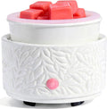 Electric Wax Melt Warmer with Silicone Liner, 3-in-1 Ceramic Scented Wax Burner for Home Aromatherapy, Fast Melting Fragrance Warmer for Essential Oils & Wax Cups, Flame for Women,
