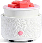 Electric Wax Melt Warmer with Silicone Liner, 3-in-1 Ceramic Scented Wax Burner for Home Aromatherapy, Fast Melting Fragrance Warmer for Essential Oils & Wax Cups, Flame for Women,