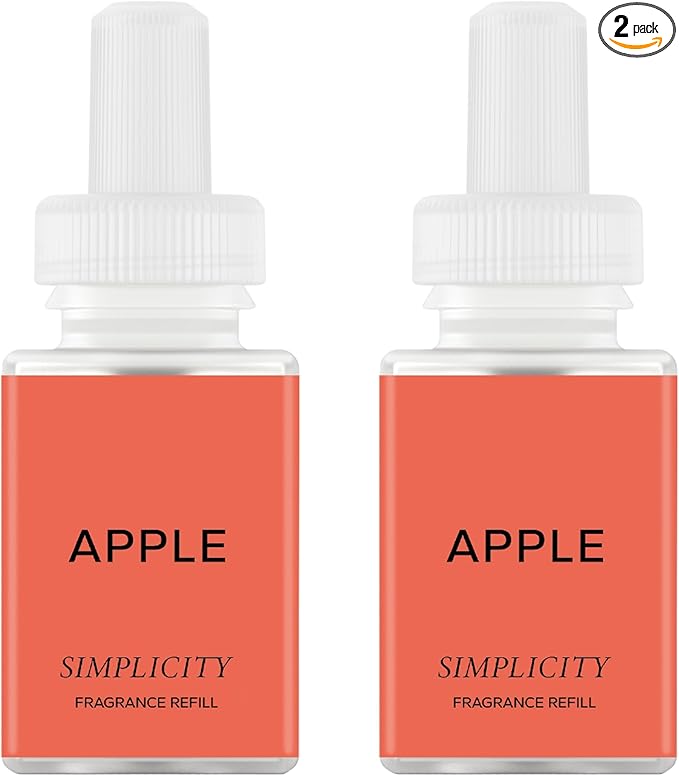 Pura & Simplicity Home Scent Refill - Smart Air Diffuser - Long-Lasting Luxury Fragrance per Refill - Home Essential - Clean & Safe Diffuser Fragrance - 2 Pack, Apple
