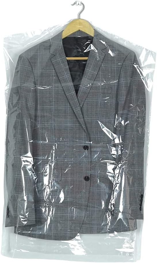 10Pcs Transparent Plastic Garment Covers 35.4inch Hanging Clothes Dust-Proof Protector Bags Suitable for Home Storage Clothing Stores & Dry Cleaning Laundrette.