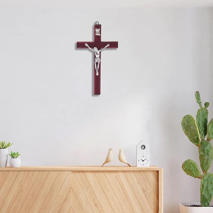 SHAOQINLIN 12 Pieces Crucifix Wall Cross, 4.7 Inch Wooden Wall Hanging Cross Wall Decor Home Decor