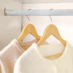 TOPIA HANGER Wooden Coat Hanger 20 Pack, Natural Wood Suit Hangers with Non Slip Pants Bar, 360° Swivel Hook and Shoulder Notches for Camisole, Jacket, Pants, Smooth Finish-CT34N20