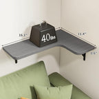 Fixwal Corner Floating Shelves Set of 5, Rustic Wood Wall Mounted Corner Shelf for Bathroom, Kitchen, Bedroom, Home Decor, Laundry Room, Living Room(Gray)