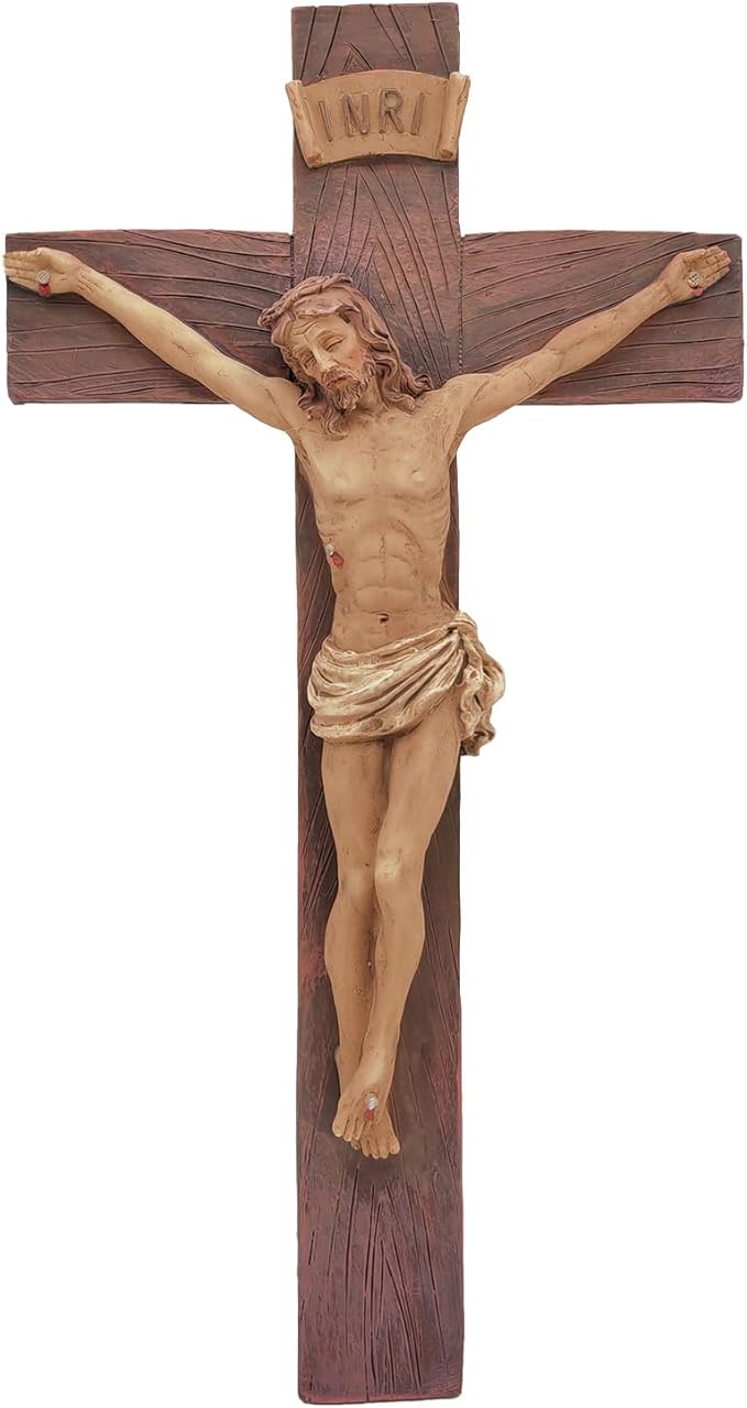 DurableDelights Jesus Crucifix Wall Cross-Catholic Wall Hanging Decoration, Perfect for Collection, Home Decor, or Gift Giving,9.65" H.