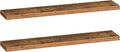 HOOBRO Floating Shelves for Wall, Wall Mounted Shelf Set of 2, 55" Hanging Shelf with Invisible Brackets, for Wall Storage in Bathroom Bedroom Kitchen Living Room Office, Rustic Brown BF140BJP201
