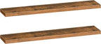 HOOBRO Floating Shelves for Wall, Wall Mounted Shelf Set of 2, 55" Hanging Shelf with Invisible Brackets, for Wall Storage in Bathroom Bedroom Kitchen Living Room Office, Rustic Brown BF140BJP201