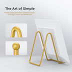 TR-LIFE Plate Display Stand - 3 Inch Holder + Metal Frame for Picture, Decorative Plate, Photo Easel, Tabletop Art (Gold 2 Pack)