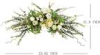Artificial Greenery Flower Swag, Fake Eucalyptus Rose Flower Swag for Door Lintel Spring Summer Arch Flower Swag for Wedding Home Party Table Door Wall Decor