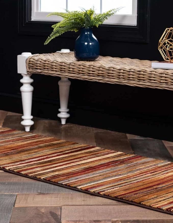 Unique Loom Barista Collection Area Rug - Icatu (2' 7" x 15' 11" Runner, Beige/Brown)