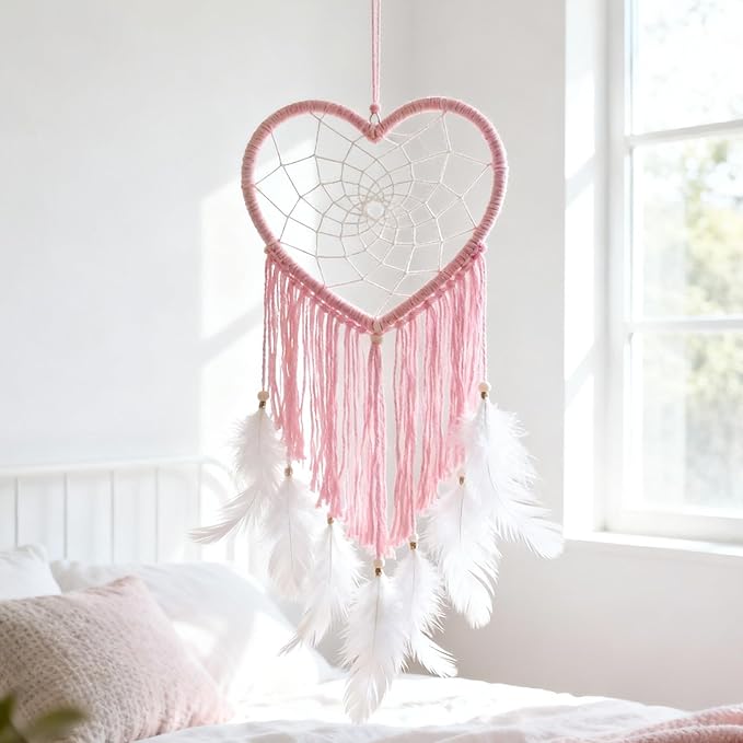 Sewroro 10pcs Heart Shaped Dreamcatcher Rings, Metal Dreamcatcher Hoops for DIY Crafts, Handmade Dress Accessories for Women and Girls, 4. 72 Inch Silver Wire Frames