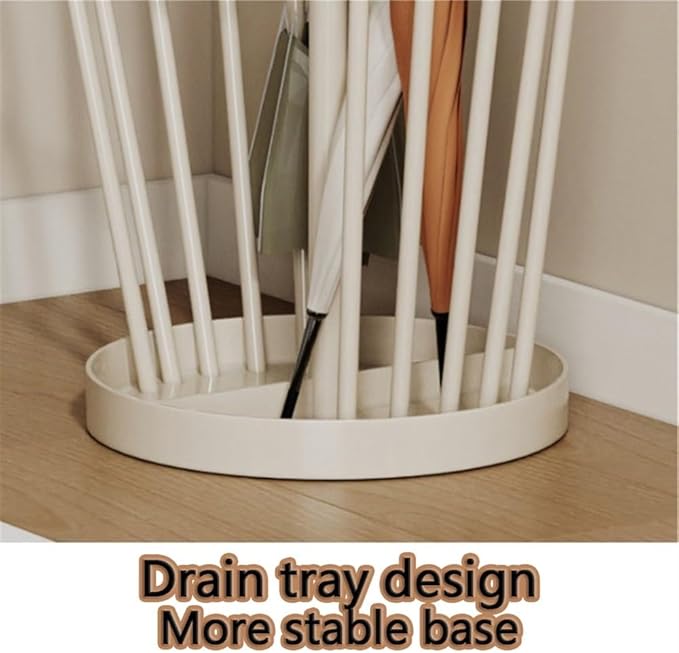 Umbrella Stand, Umbrella Holder, Freestanding Umbrella Basket with Drip Tray, Modern Iron Frame Umbrella Storage, Indoor Umbrella Holder for Entryway(Orange)