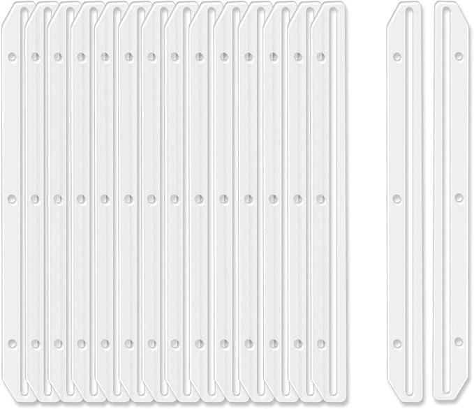 40Pcs 3 Hole Punched Magazine Holders, Magazine Organizer, 3 Ring Binder Insert Strips, Translucent White