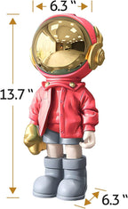 EZ4ENCE Astronaut Statues Spaceman Sculpture Modern Arts Bright Red Figurine Ornament Room Decor for Men,Home and Crafts Desktop Accessories Tabletop Decoration, Living Room, Office, Bookshelf…