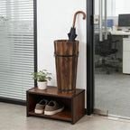 PRETYZOOM Wooden Umbrella Stand Storage Bucket Vintage Entryway Organizer Umbrella Holder Home Hallway Multifunctional Storage Stand 14.96 x 6.69 x 4.72 Inch