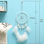 DIY Dream Catcher Kit - Making Dream Catcher Supplies Craft Kit, Handmade Wall Decor for Bedroom, Living Room, Wedding and Party Decoration (Moon-White)