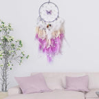 Purple Dream Catcher Wall Decor Feather Dream Catchers with Crystal Tree of Life Pendant Handmade Dreamcatcher Wall Hanging Ornament for Bedroom Living Room Home Decor