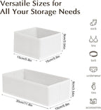 DIMJ Drawer Organizers Clothes, Set of 12 Dresser Organizer Bins, Fabric Closet Organizers and Storage, Shallow Drawer Dividers for Nursery, Clothing, Baby Clothes, Socks, Underwears, Tie (White)