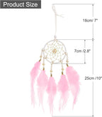 uxcell 2pcs Dream Catchers, Small Handmade Feather Dreamcatcher Supplies Car Charm with Crystal Beads Wall Hanging Decor for Home Car Decoration Ornament Women Friend Gift, Pink