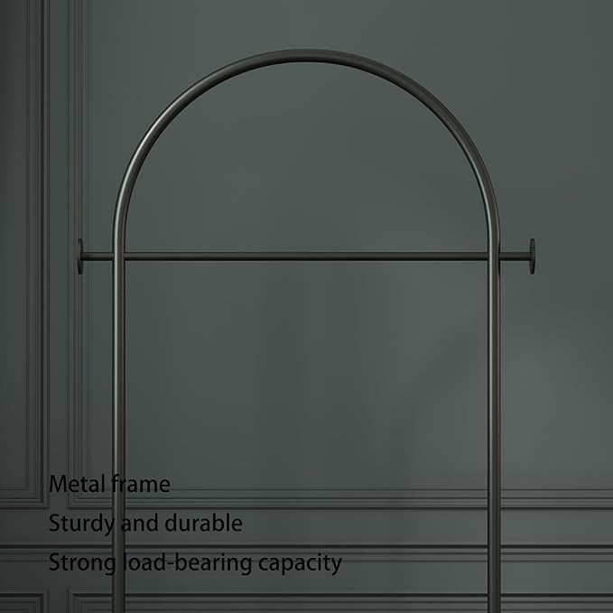 Black Arched Garment Rack with Marble Base, Freestanding Metal Clothing Rack for Bedroom,Entryway or Boutique, Modern Heavy Duty Coat Rack