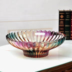 MAGCOLOR 12 inch Diameter Crystal Glass Colorful Fruit Bowl kitchen decor accessories
