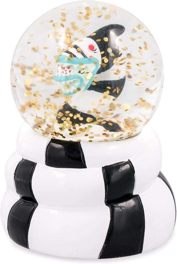 Beetlejuice Sandworm Mini Light-Up Snow Globe with Swirling Glitter Display | 3 Inches Tall