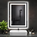 DUMOS 24.1"x32.1" LED Bathroom Mirror, Smart Anti-Fog Bathroom Vanity Mirror with Front Light & Backlit, 3 Color Temperatures, Dimmable, Memory Function