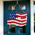 4th of July Decorations Outdoor Patriotic Wreaths for Front Door 250th Anniversary Decorations Red White and Blue American Flag Wreath (American Flag Sunflower C)