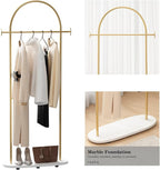 Gold Clothing Rack with Marble Base Heavy Duty Coat Rack for Entryway, Bedroom, Living Room, Boutiques-67''H
