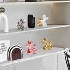 Notakia Cute Ceramics Balloon Dog Statue Crafts Living Room Desktop Decorations,Handmade Modern Small Ceramic Animal Statue Ornament Home Decor Accents